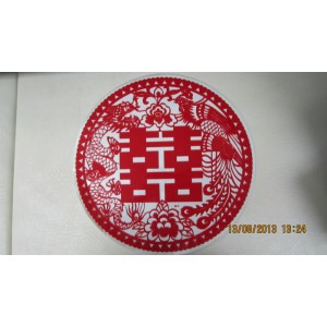 圓形龍鳳喜字貼